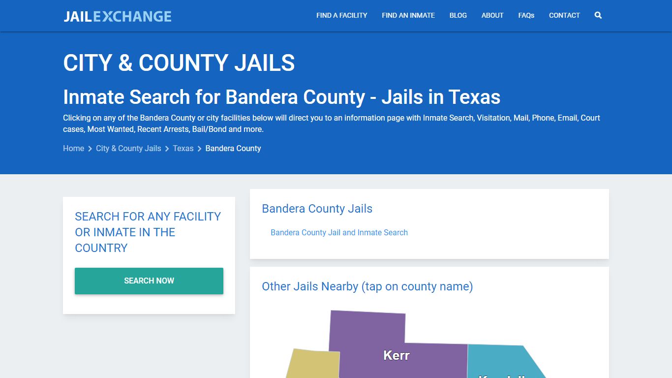 Inmate Search for Bandera County | Jails in Texas - Jail Exchange